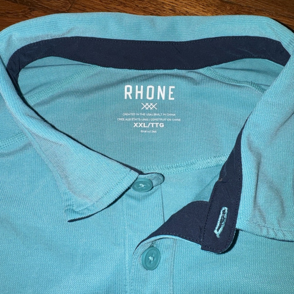Men’s Rhone Polo - Blue/Green Color.  Size XXL